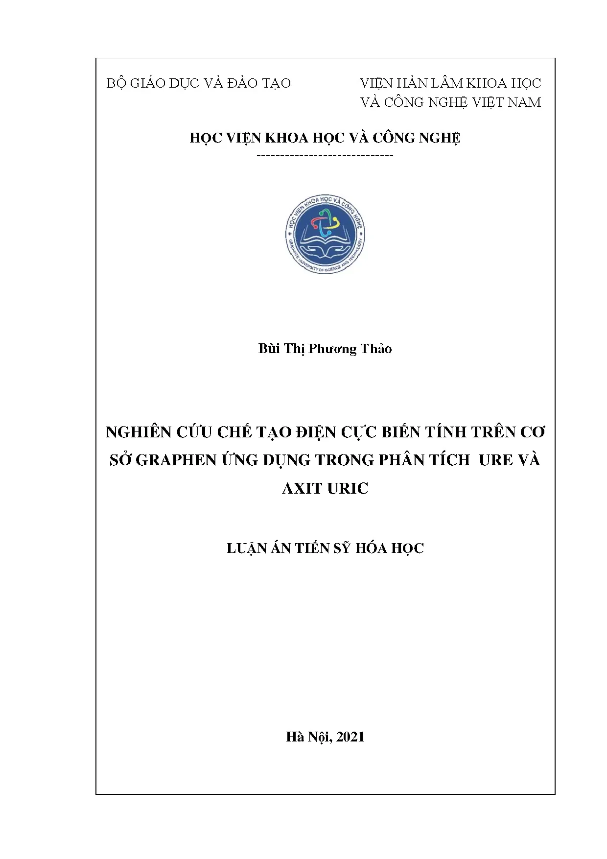 Chế tạo điện cực Graphen phân tích Ure, Axit Uric