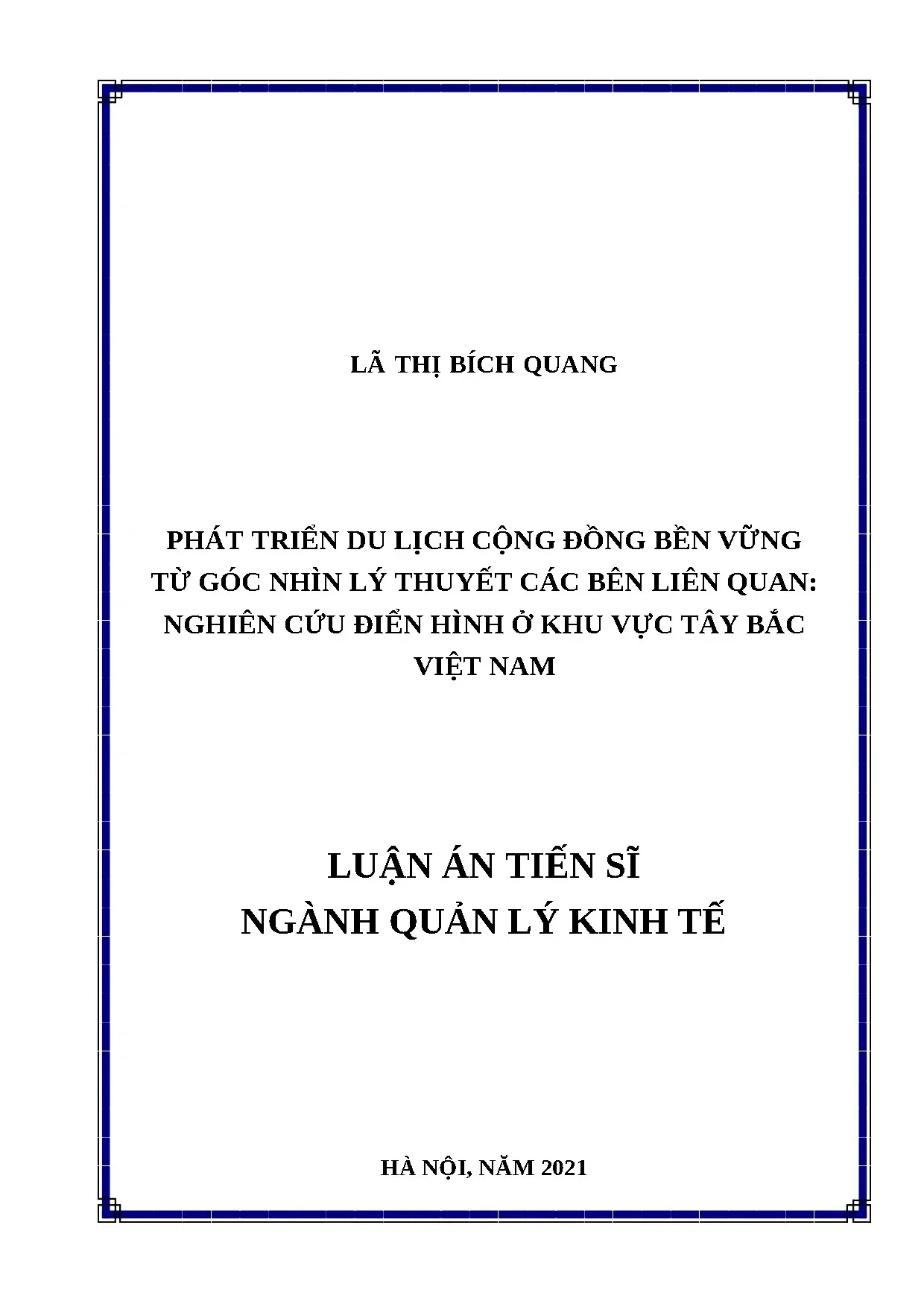 Du lịch cộng đồng bền vững Tây Bắc: Lý thuyết các bên liên quan