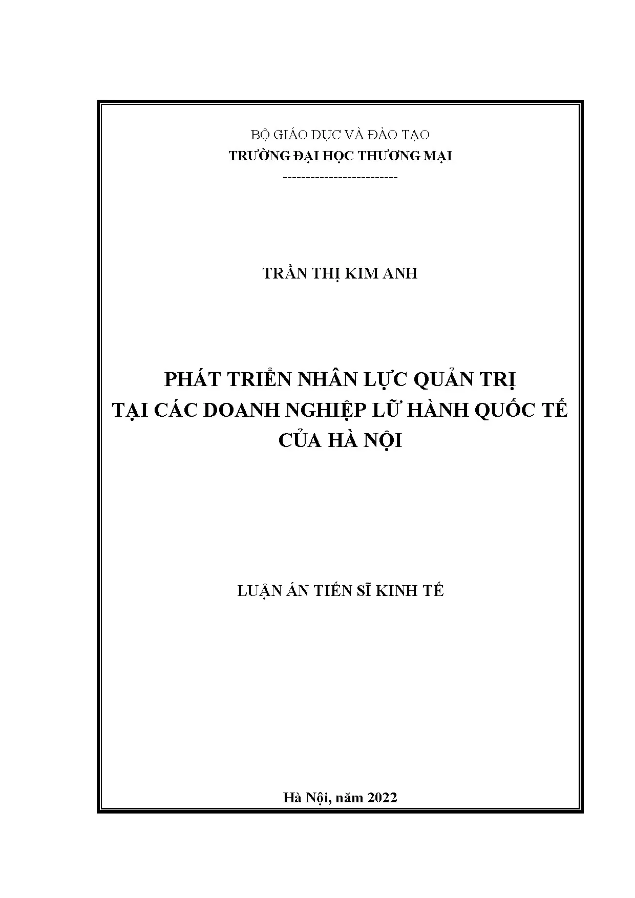 Phát triển nhân lực quản trị doanh nghiệp lữ hành quốc tế Hà Nội