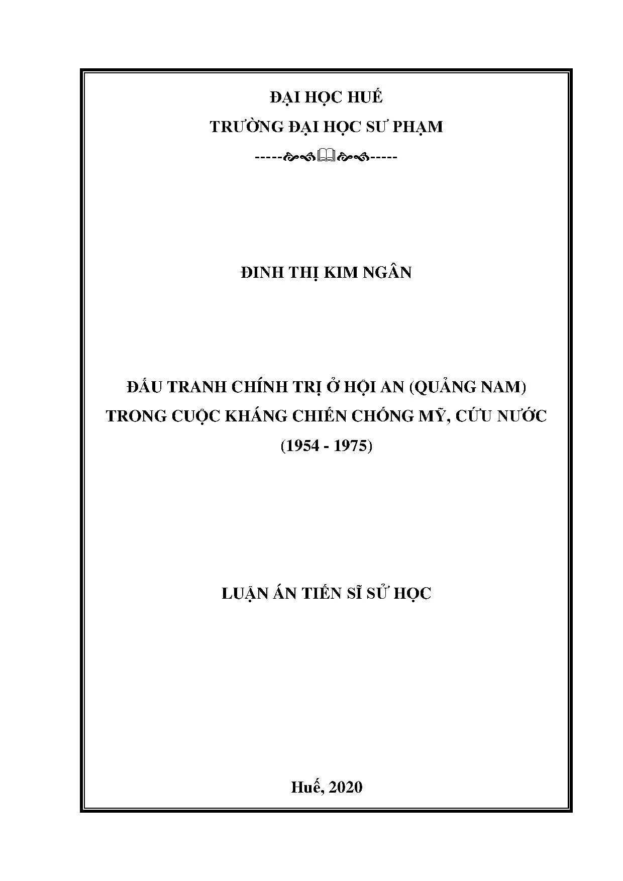 Luận án đấu tranh chính trị tại hội an quảng nam trong cuộc