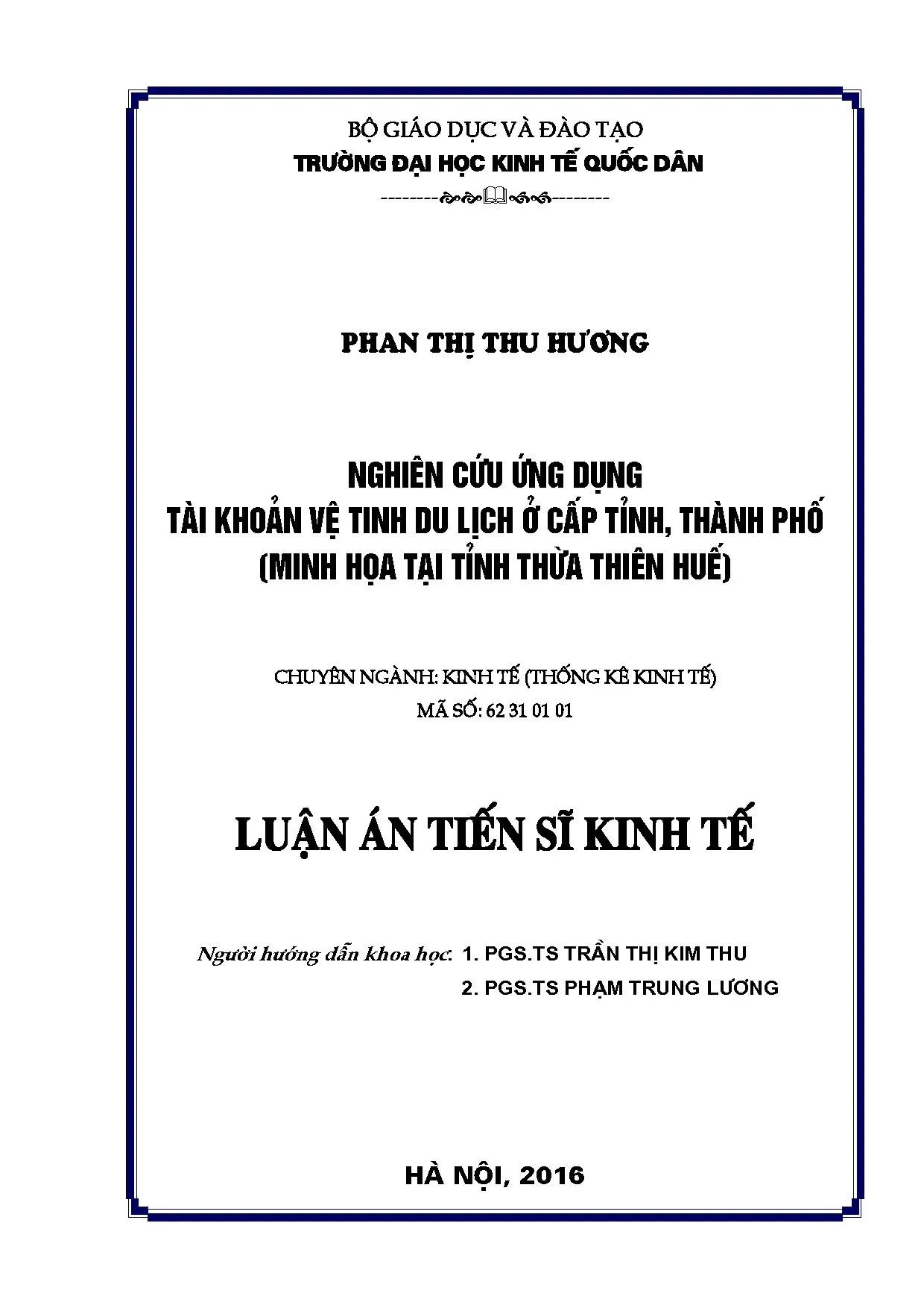 Ứng dụng tài khoản vệ tinh du lịch cấp tỉnh tại Thừa Thiên Huế