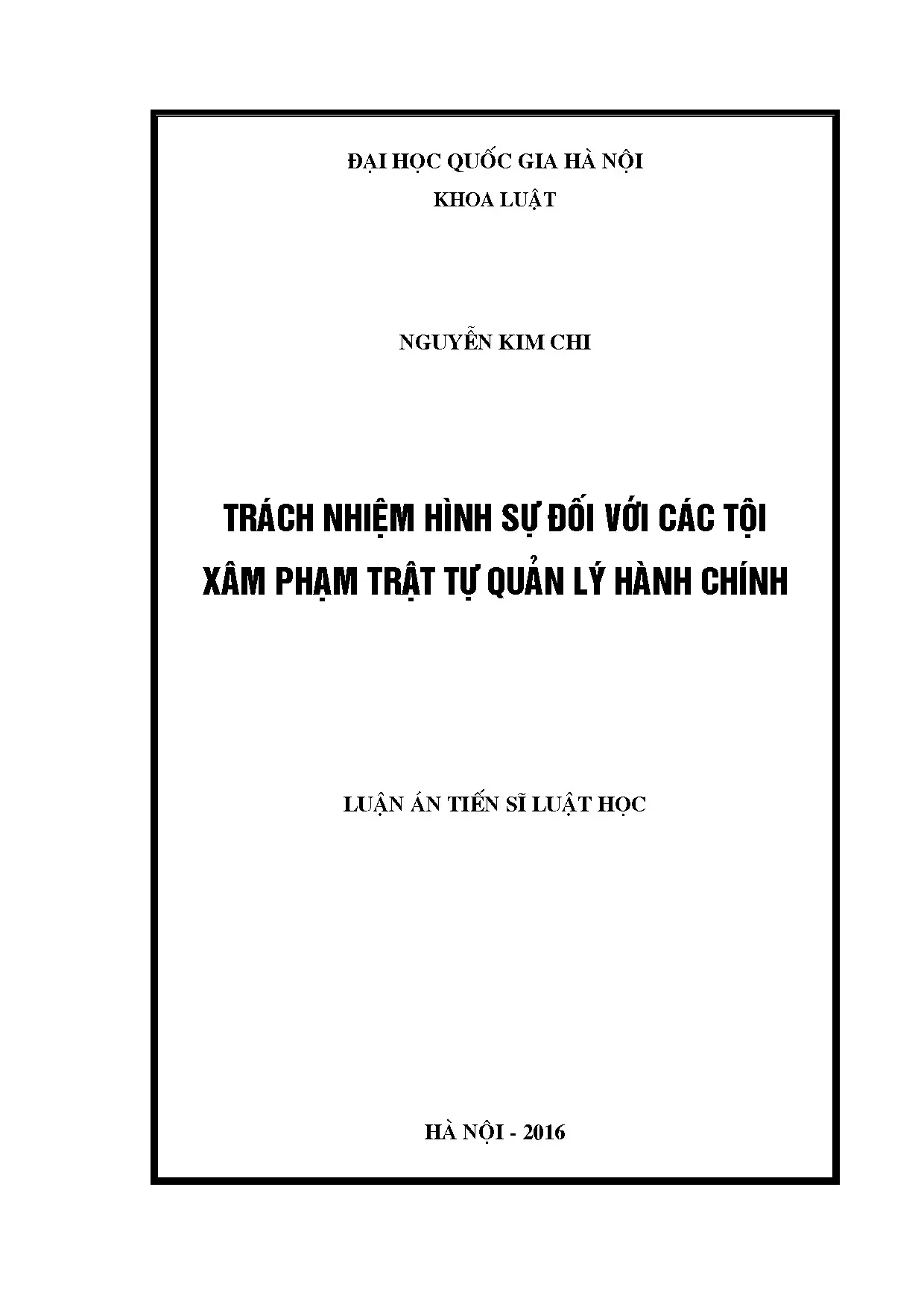 Trách nhiệm hình sự với tội xâm phạm TTQLHC