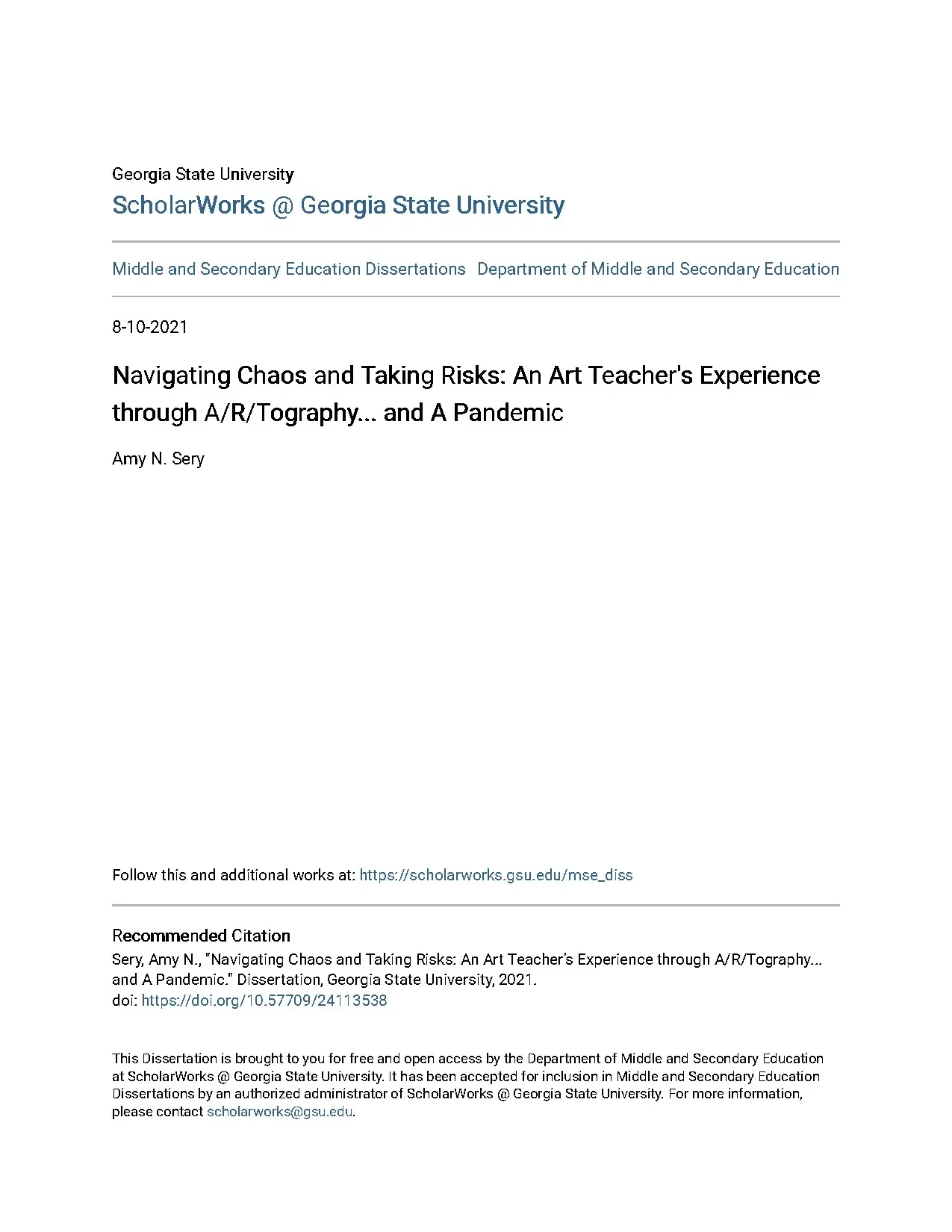 Navigating chaos and taking risks an art teachers experience