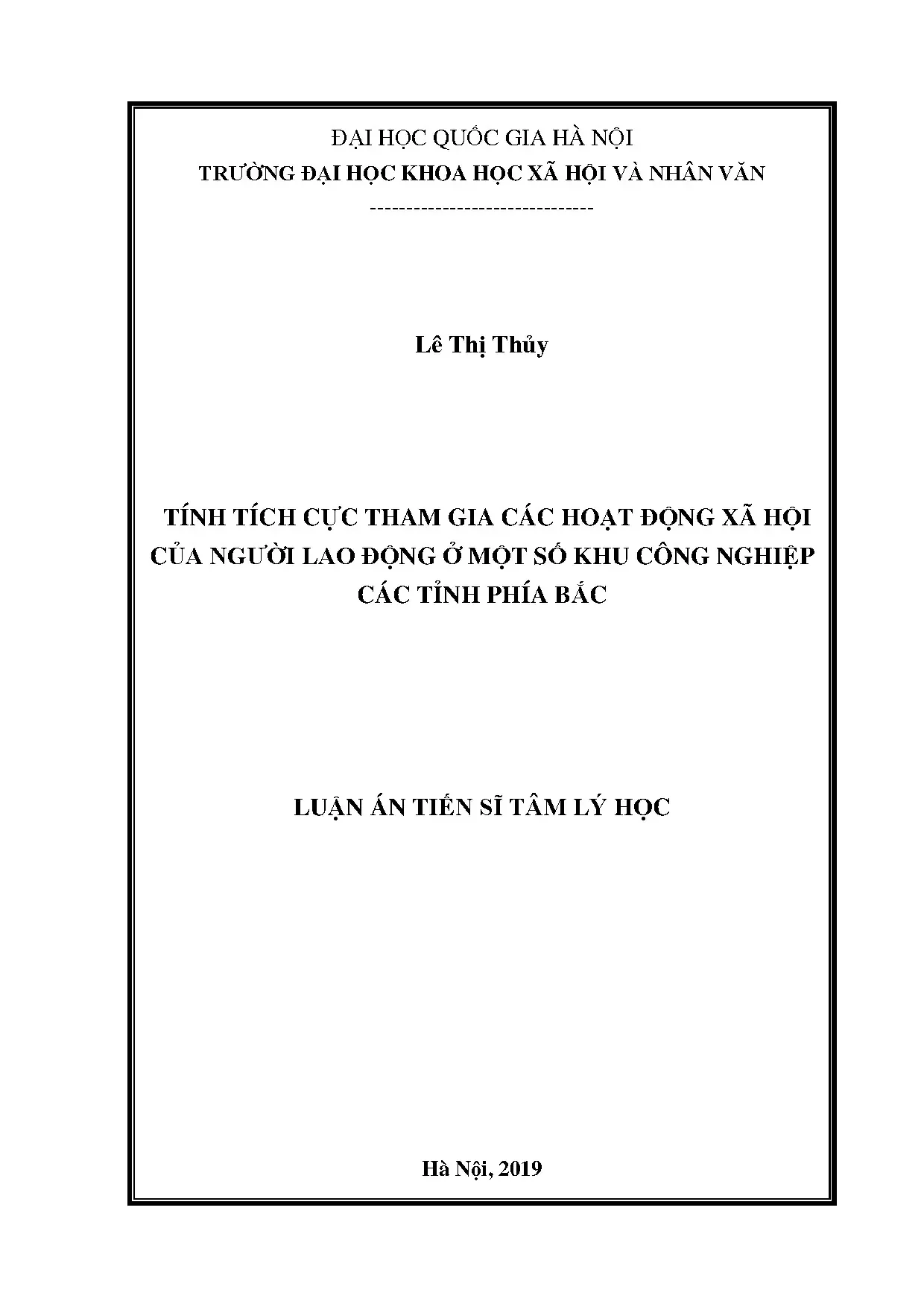 Tính tích cực tham gia hoạt động xã hội của người lao động khu công nghiệp