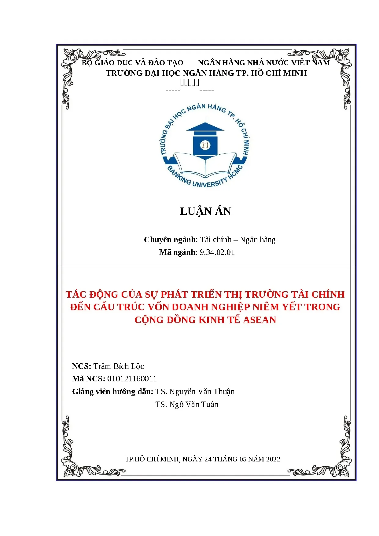 Tác động TTTC đến cấu trúc vốn doanh nghiệp ASEAN