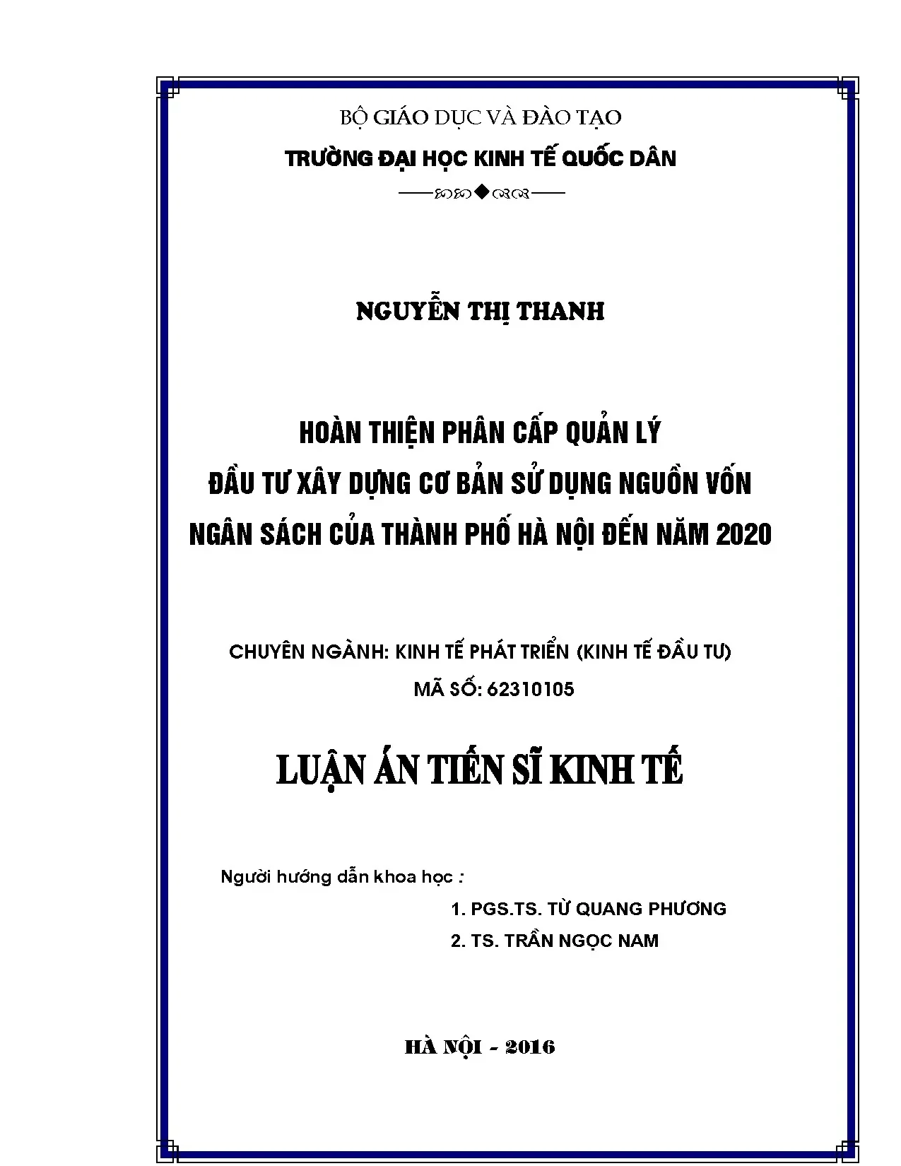 Luận án tiến sĩ phát triển thị trường tiền tệ ở việt nam sau