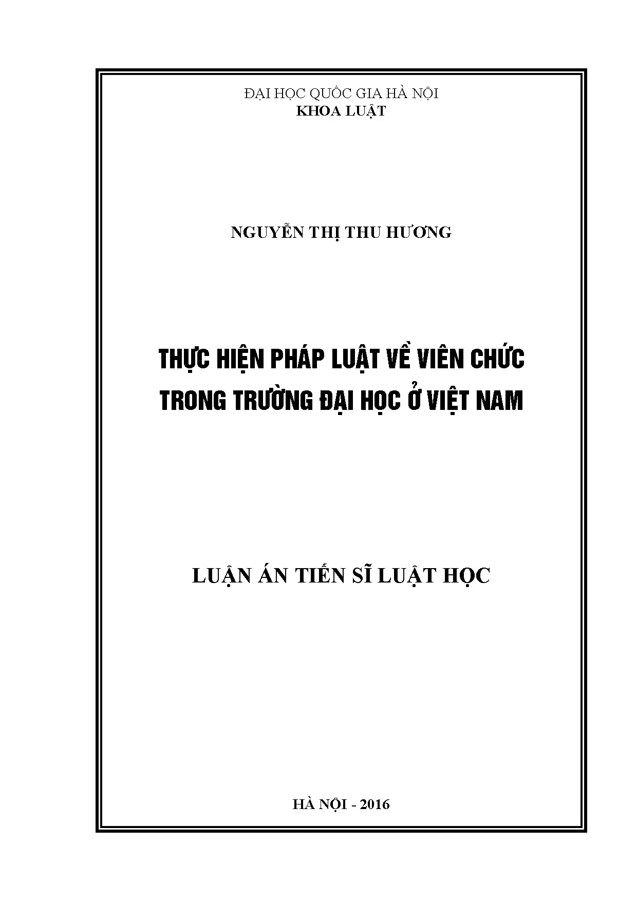 Luận án TS: Pháp luật về viên chức trong trường đại học Việt Nam