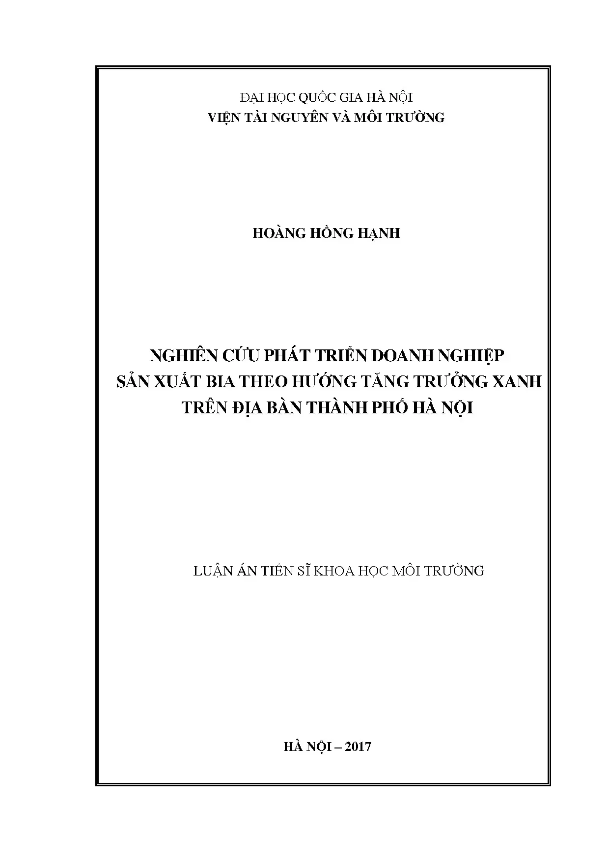 Luận án tiến sĩ nghiên cứu phát triển doanh nghiệp sản xuất