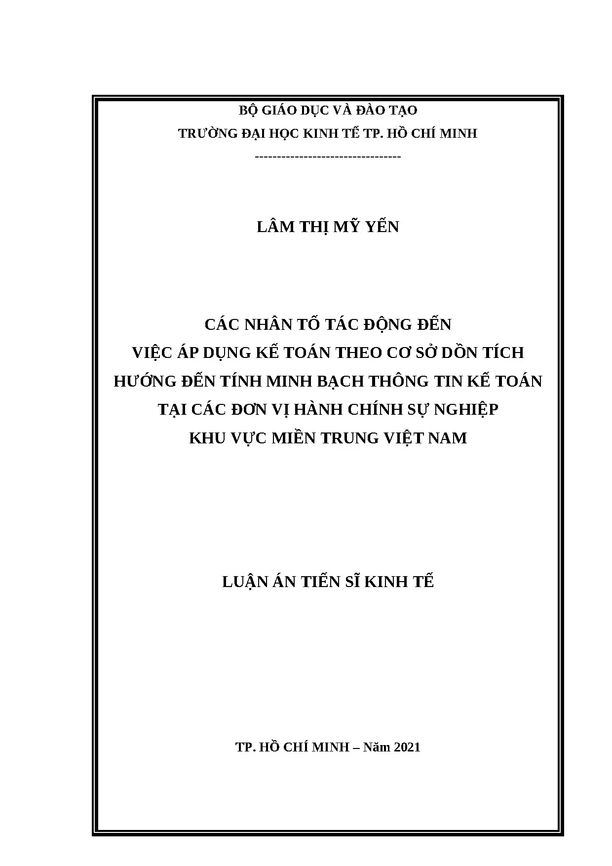Các nhân tố tác động đến kế toán cơ sở dồn tích tại đơn vị hành chính sự nghiệp