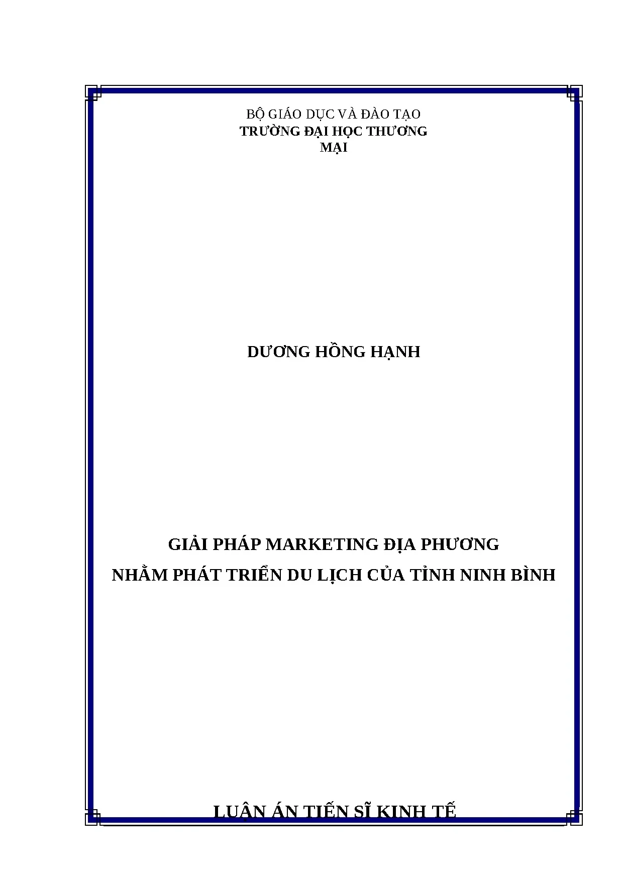 Luận án tiến sĩ kinh tế đề tài giải pháp marketing địa phươn