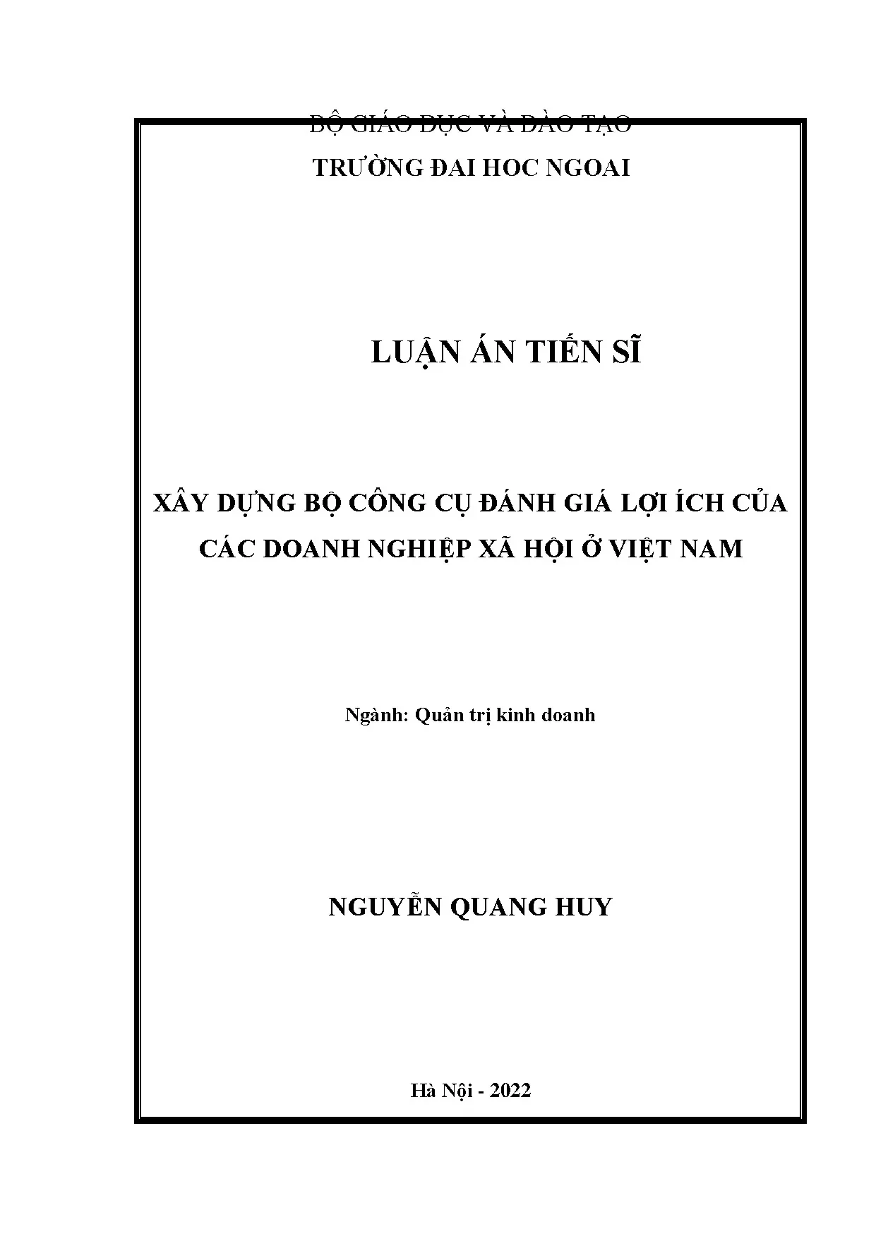 Luận án tiến sĩ quản trị kinh doanh đề tài xây dựng bộ công