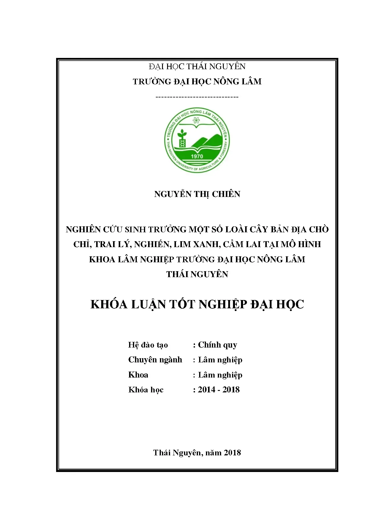 Sinh trưởng cây bản địa: Chò chỉ, Nghiến, Lim xanh, Cẩm lai