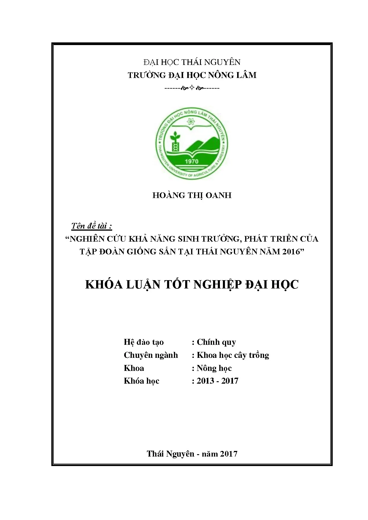 Nghiên cứu sinh trưởng phát triển của tập đoàn giống sắn tại