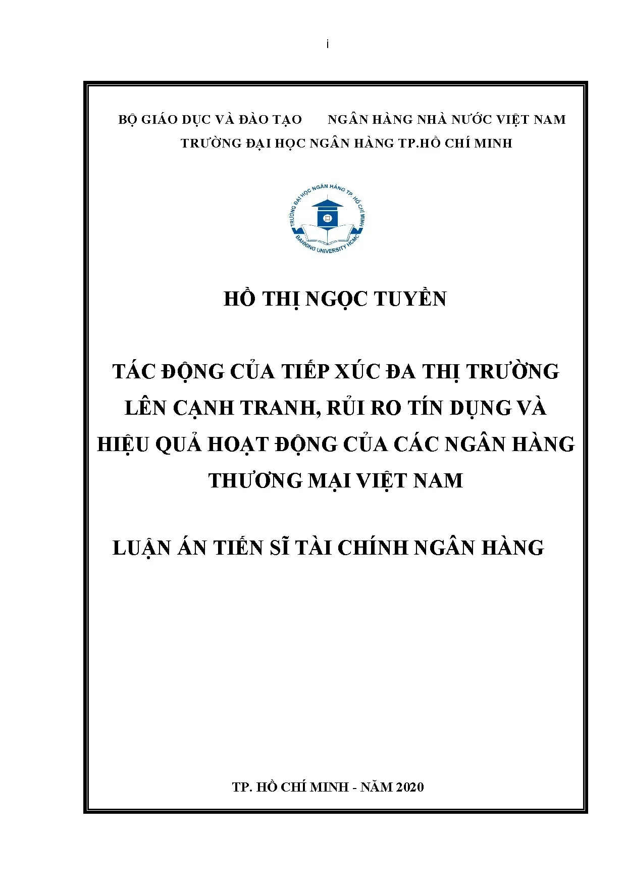 Luận án tiến sĩ tài chính ngân hàng tác động của tiếp xu