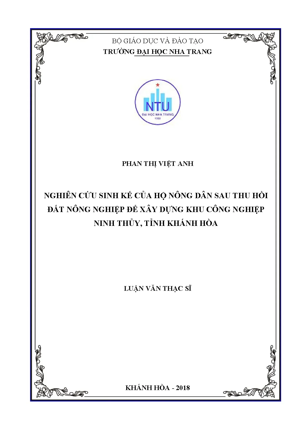 Sinh kế nông dân sau thu hồi đất KCN Ninh Thủy, Khánh Hòa