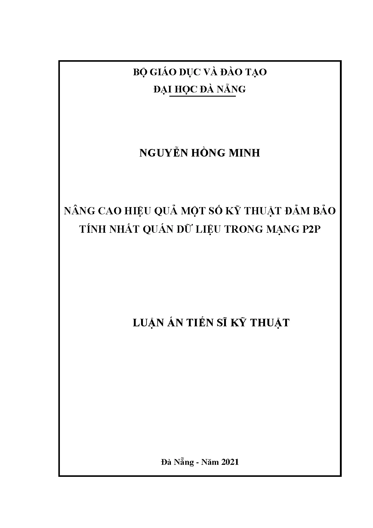 Luận án tiến sĩ nâng cao hiệu quả một số kỹ thuật đảm bảo tí