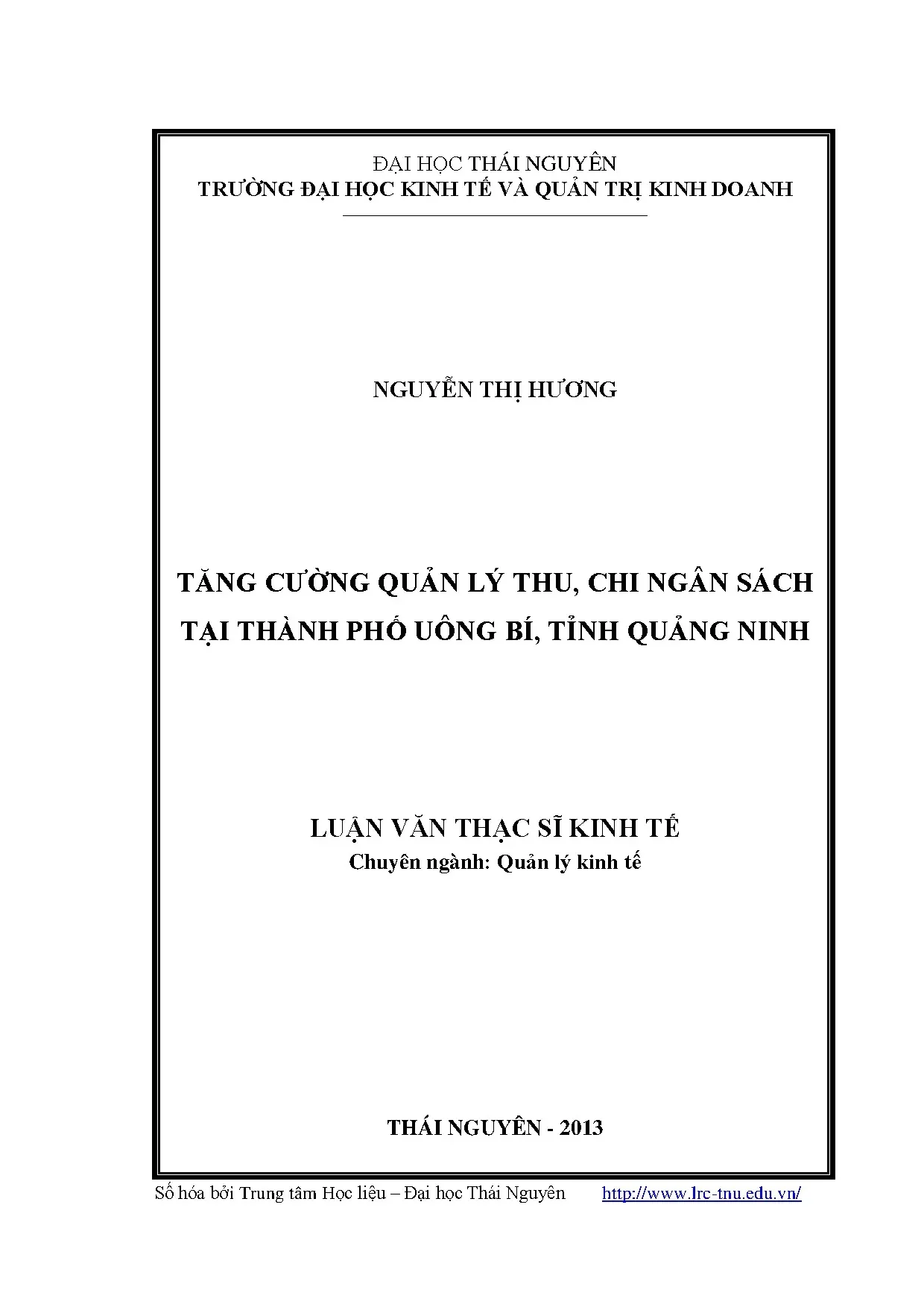 Tăng cường quản lý thu chi ngân sách tại thành phố uông bí t