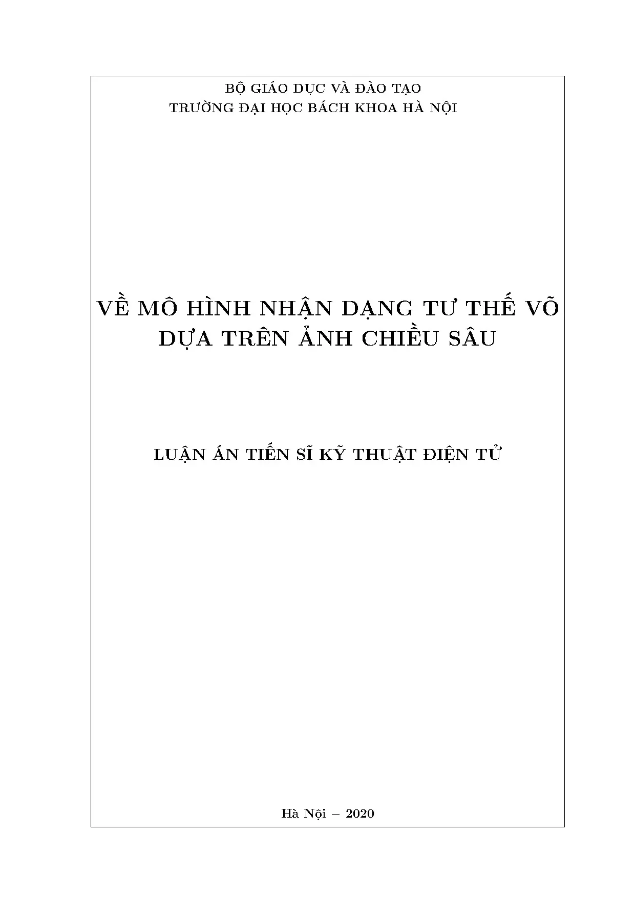 Nhận dạng tư thế võ dựa trên ảnh chiều sâu