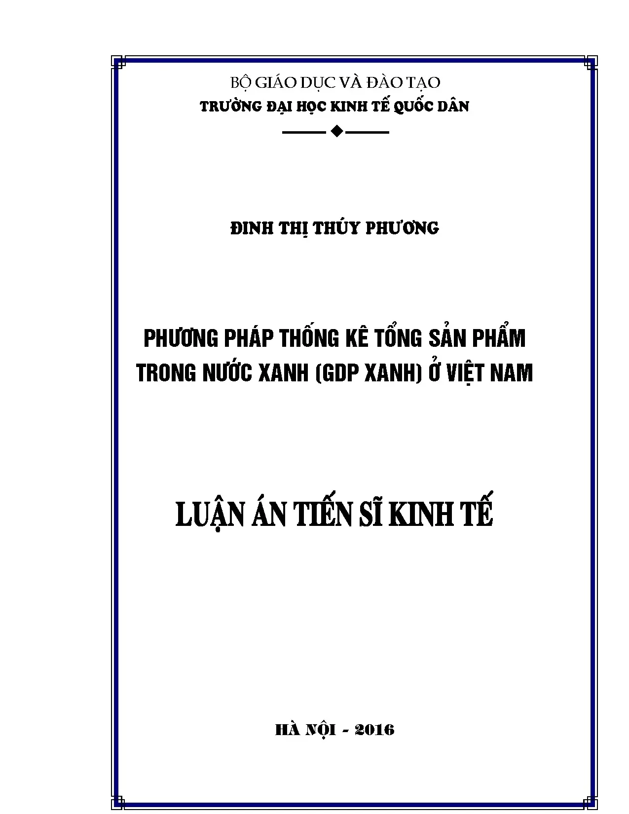 Luận án tiến sĩ kinh tế phương pháp thống kê tổng sản phẩm t