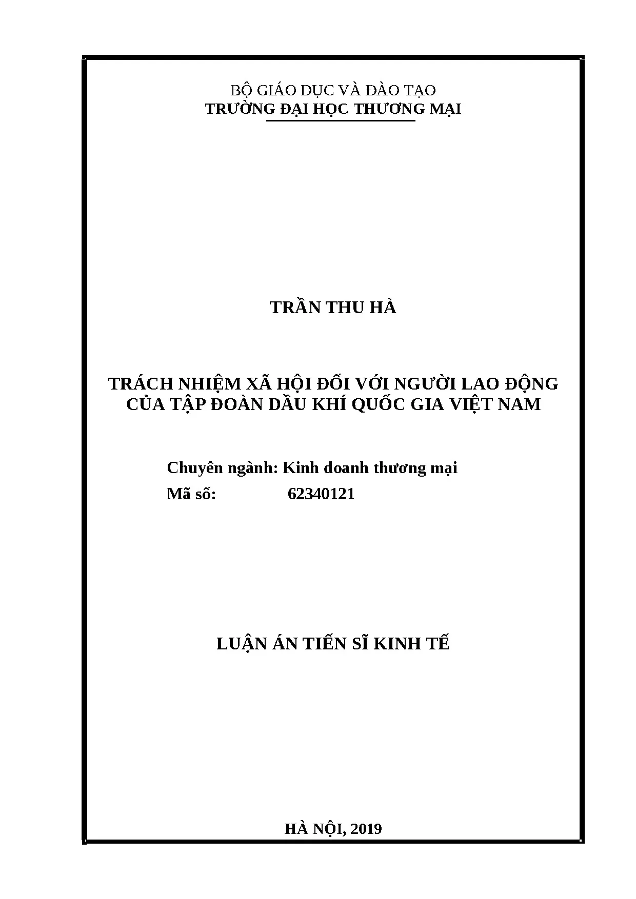 Luận án tiến sĩ kinh doanh thương mại full trách nhiệm xã hộ