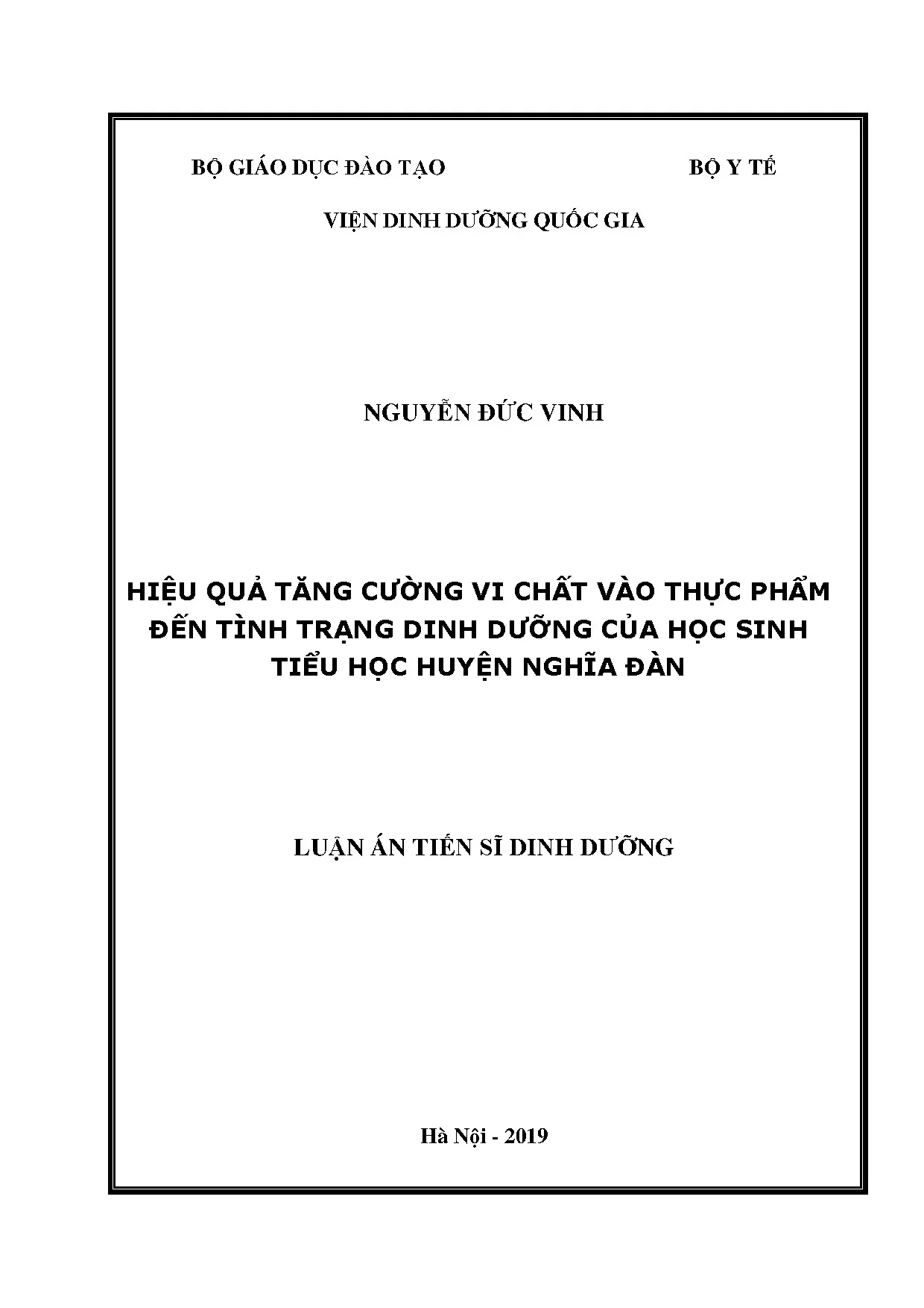 Luận án tiến sỹ dinh dưỡng hiệu quả tăng cường vi chất vào t
