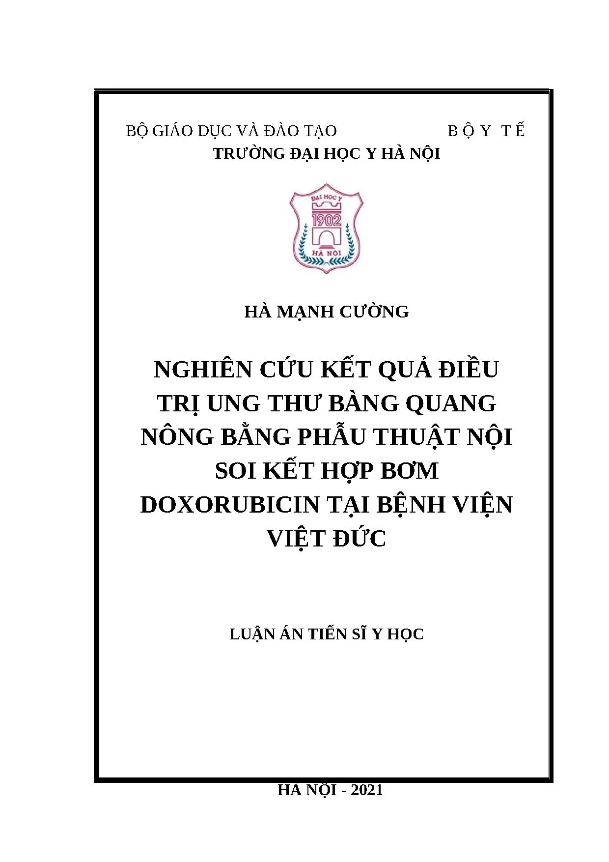 Luận án tiến sĩ file word nghiên cứu kết quả điều trị ung th