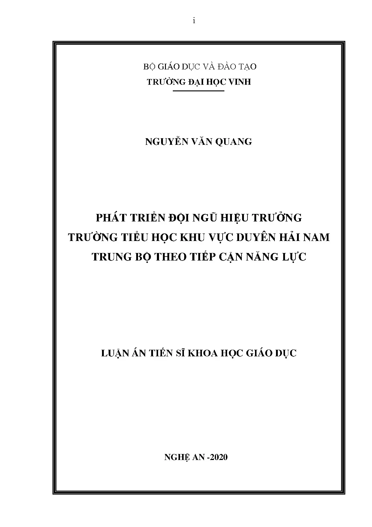 Phát triển hiệu trưởng tiểu học Duyên hải Nam Trung Bộ theo năng lực
