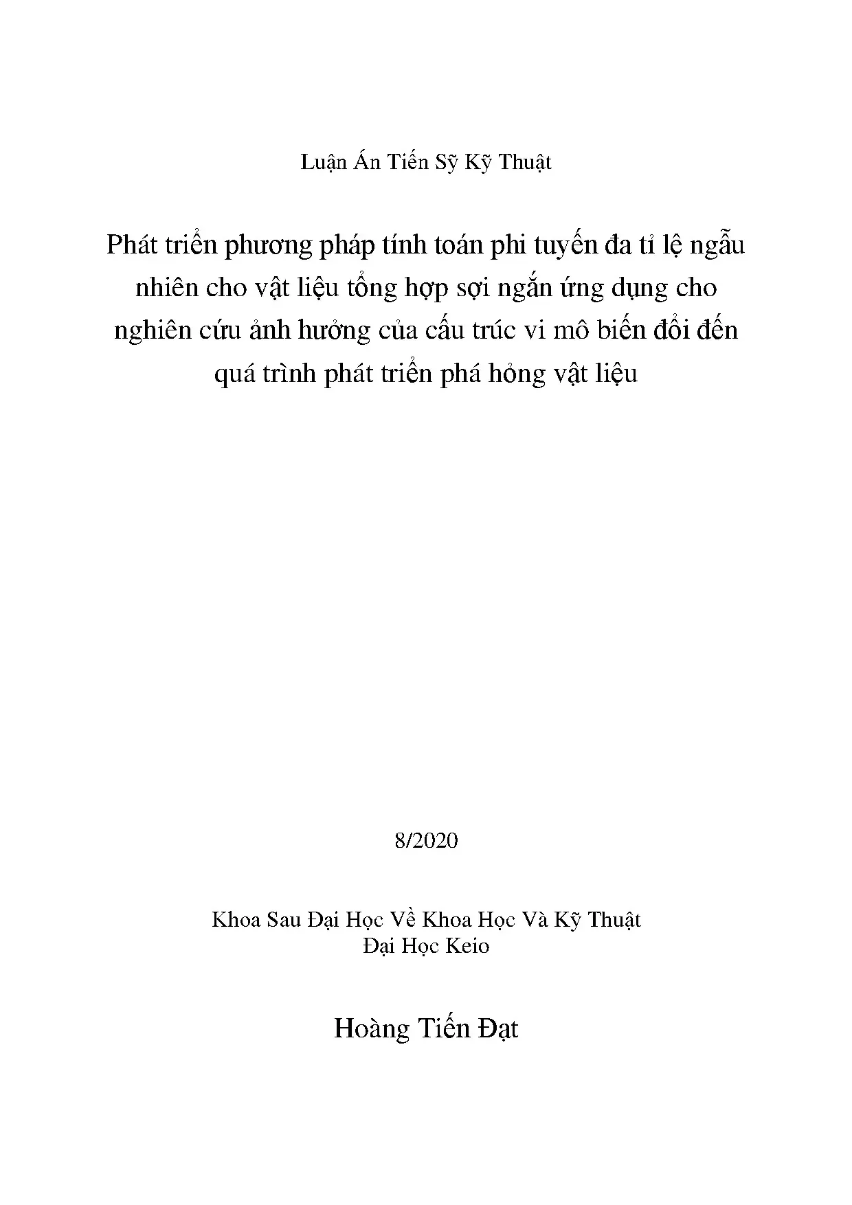 Luận án tiến sĩ phát triển phương pháp tính toán phi tuyến đ
