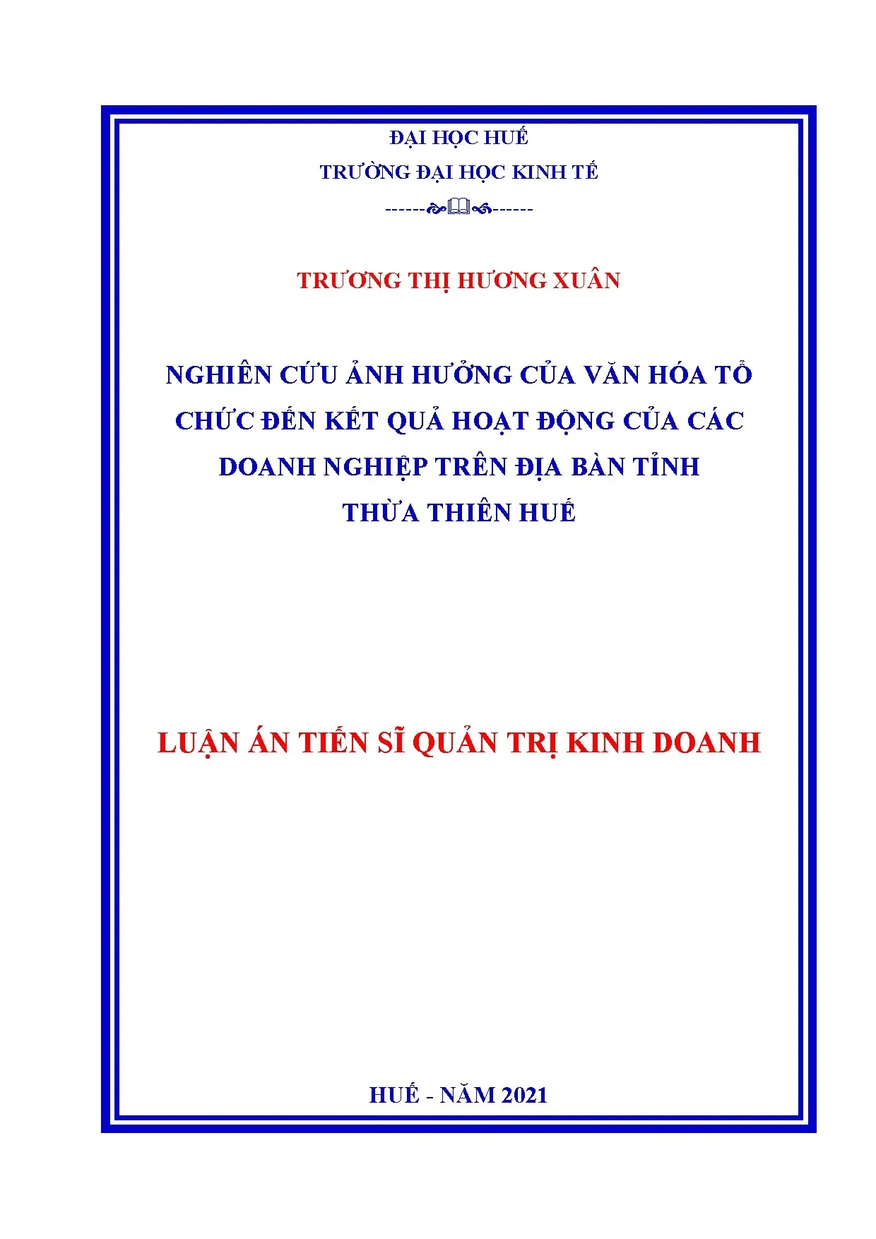 Nghiên cứu ảnh hưởng văn hóa tổ chức đến kết quả hoạt động doanh nghiệp