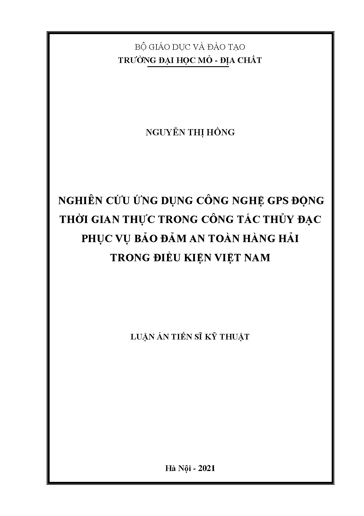 Ứng dụng GPS động thời gian thực trong thủy đạc Việt Nam