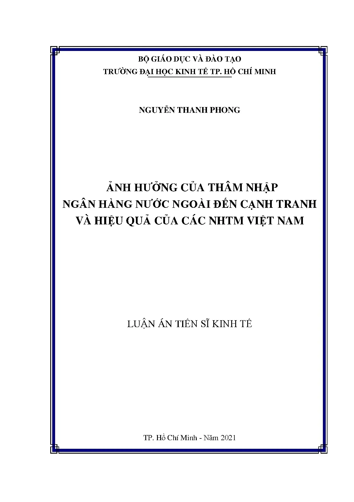 Ảnh hưởng của thâm nhập ngân hàng nước ngoài đến cạnh tranh
