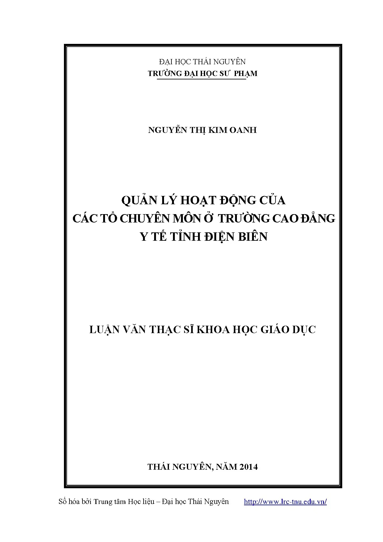 Quản lý hoạt động của các tổ chuyên môn ở trường cao đẳng y