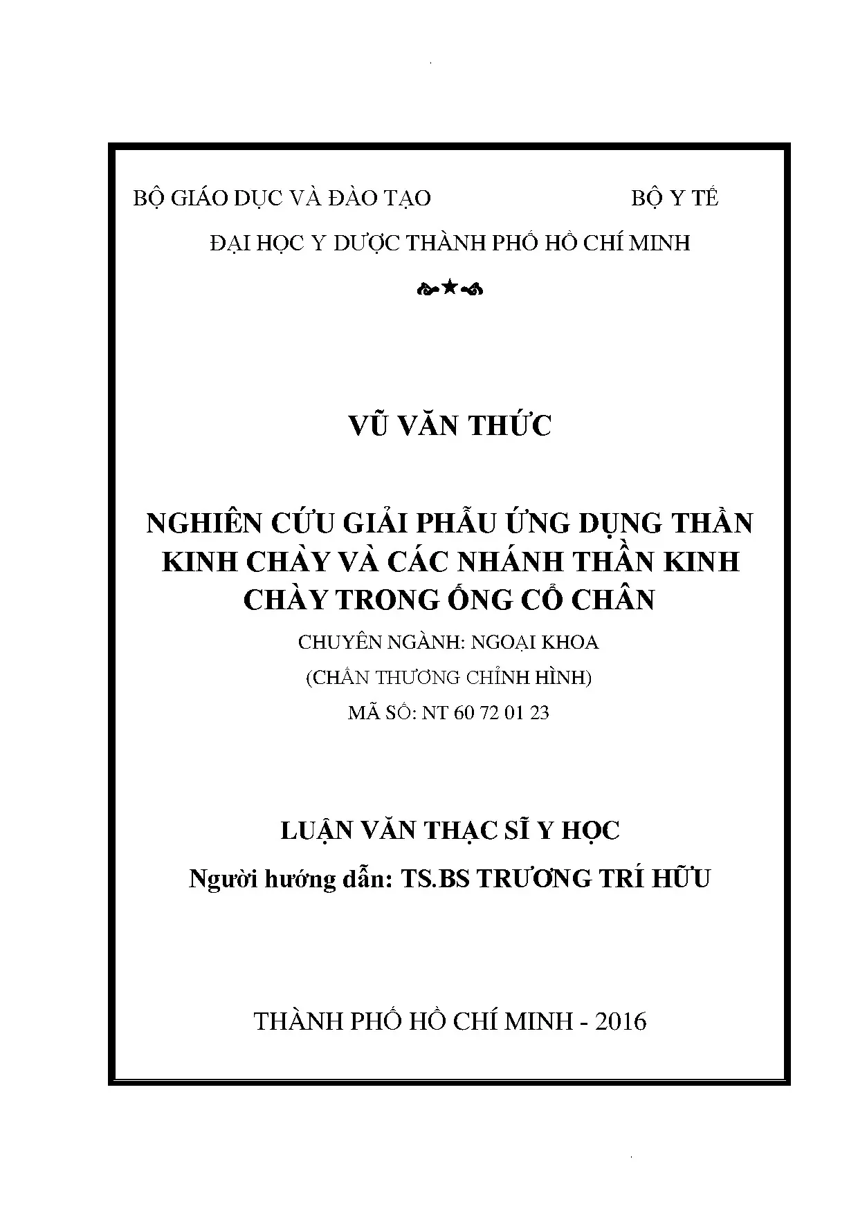 Giải phẫu ống cổ chân và thần kinh chày