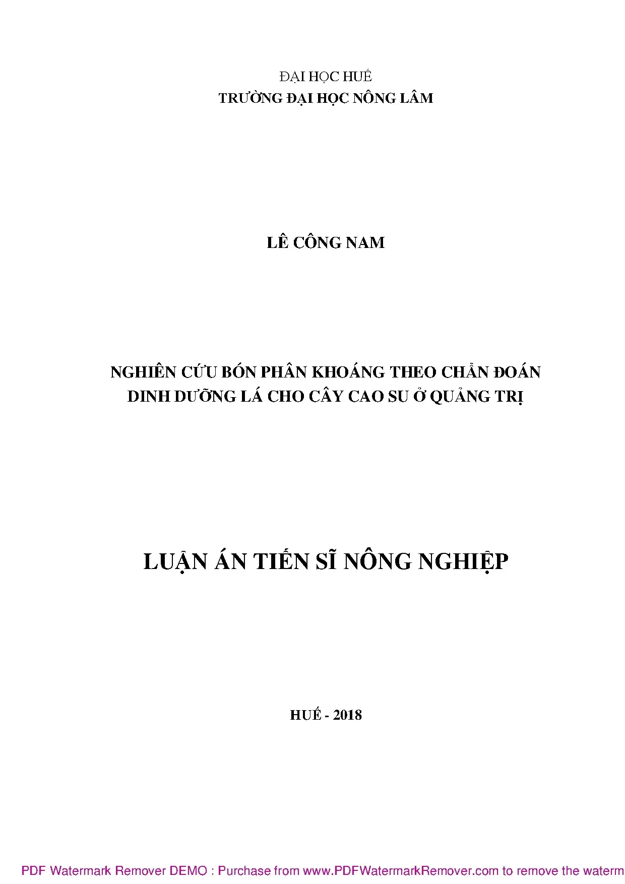 Luận án tiến sĩ nông nghiệp nghiên cứu bón phân khoáng theo