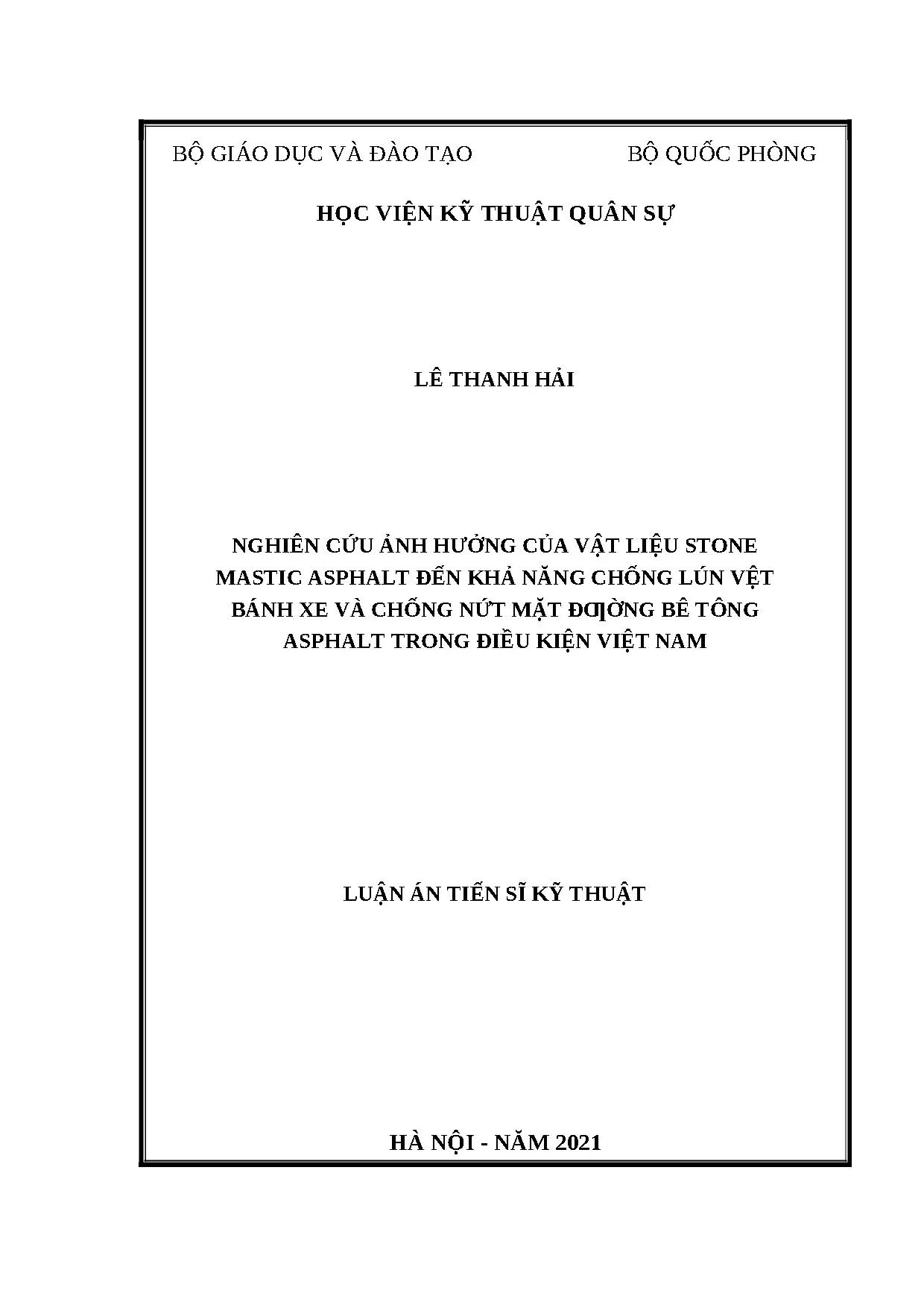 Luận án tiến sĩ nghiên cứu ảnh hưởng của vật liệu stone mast