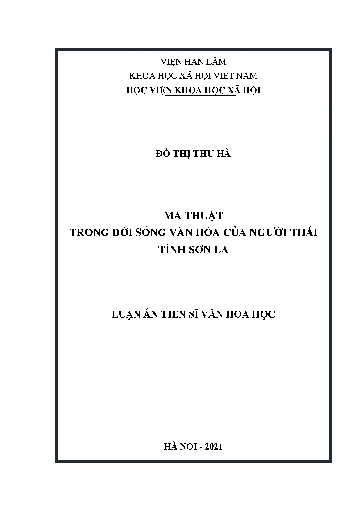 Ma thuật trong đời sống văn hóa của người thái tỉnh sơn la