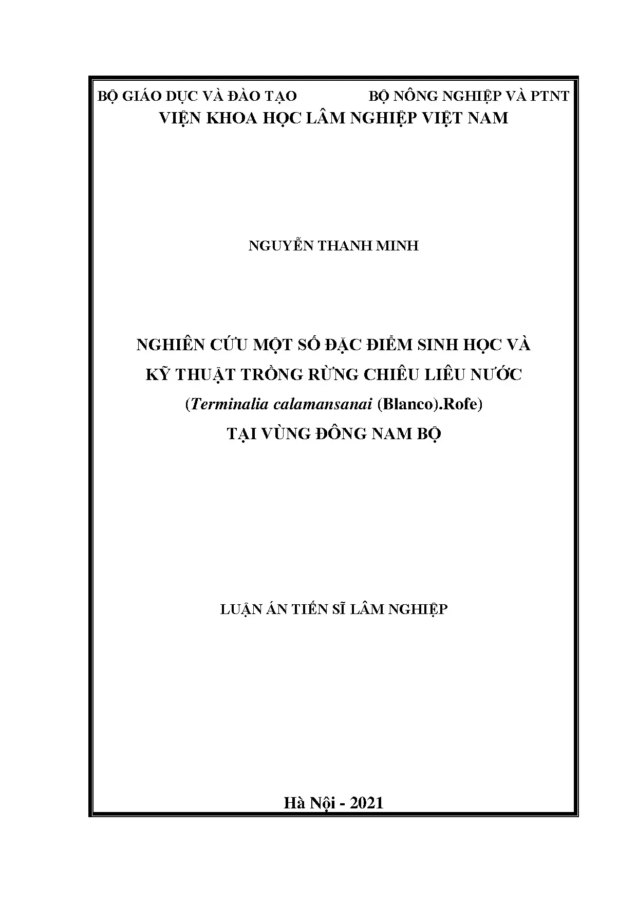 Luận án tiến sĩ lâm nghiệp nghiên cứu một số đặc điểm sinh h