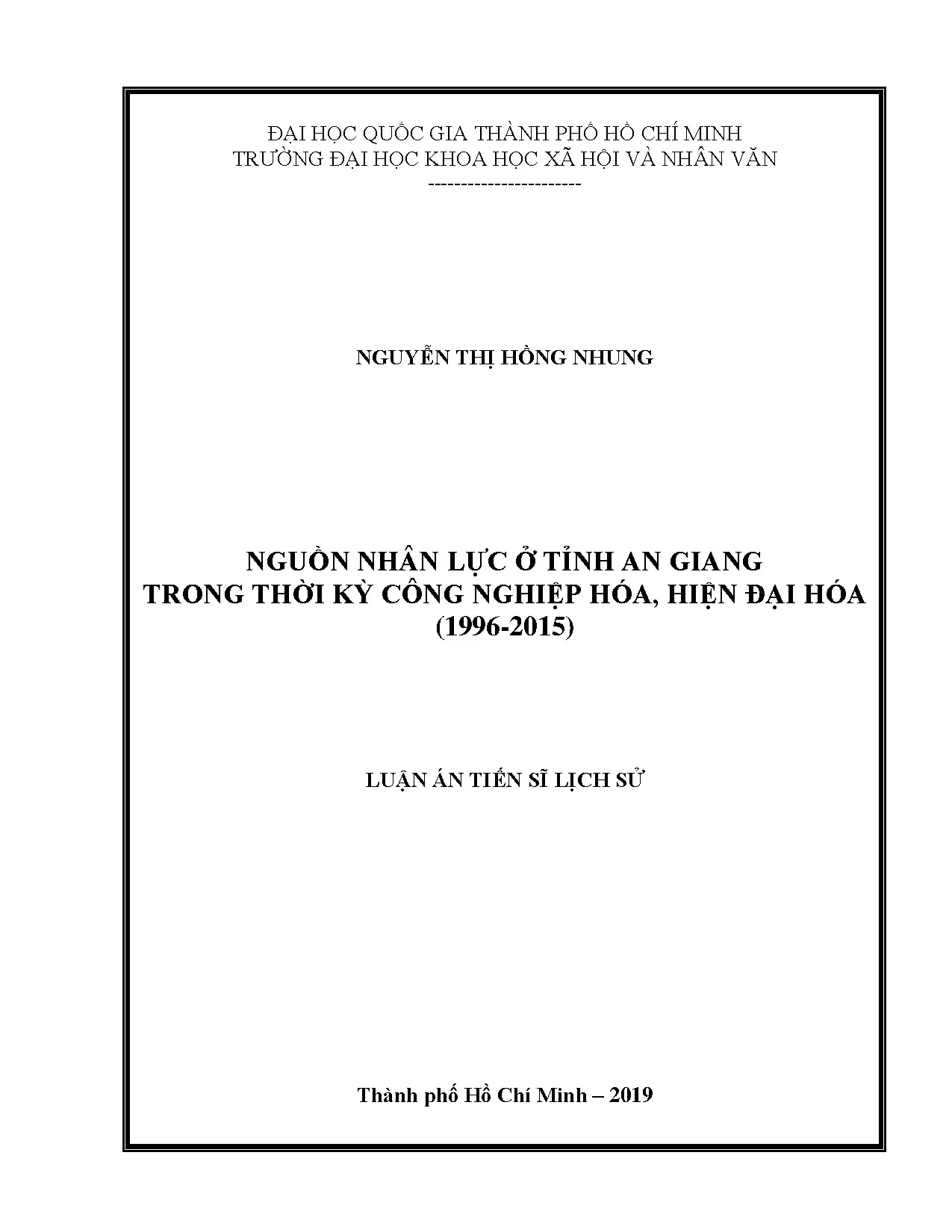 Nguồn nhân lực An Giang: Công nghiệp hóa, hiện đại hóa 1996-2015