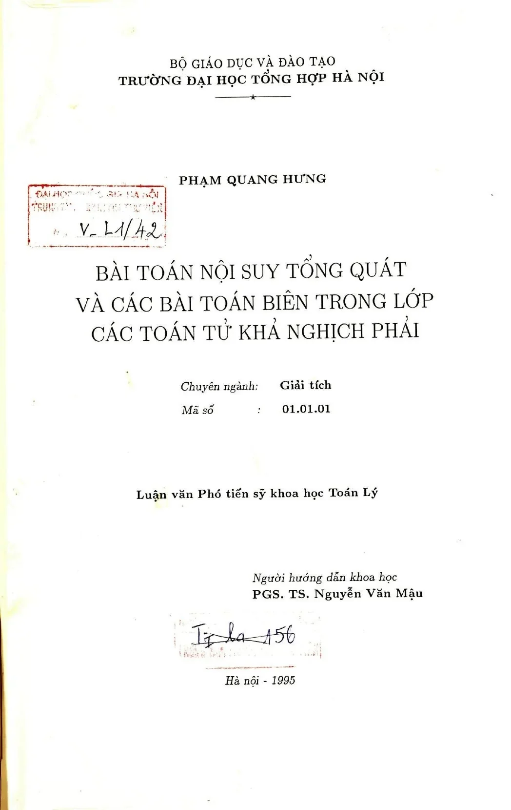Bài toán nội suy tổng quát và các bài toán biên trong lớp cá