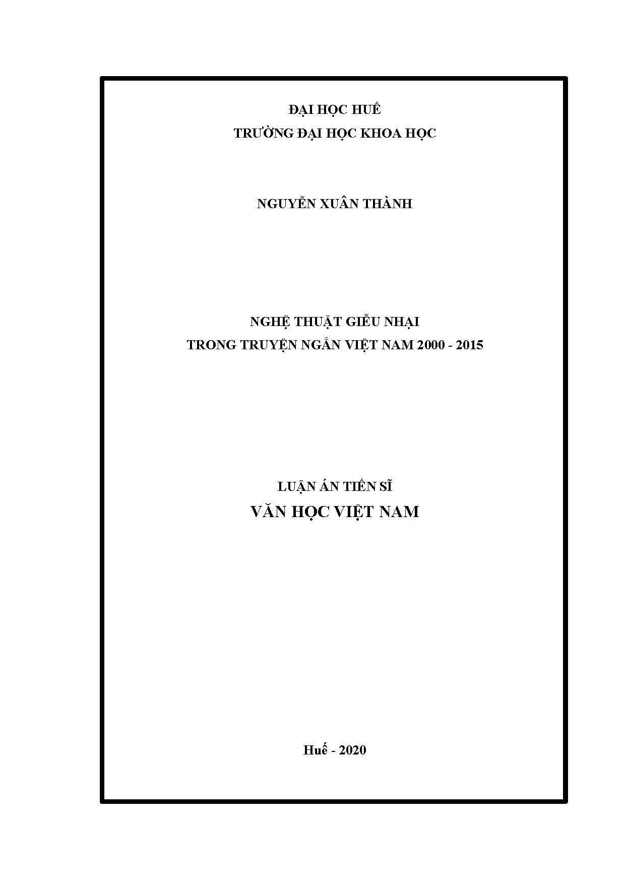 Nghệ thuật giễu nhại trong truyện ngắn việt nam 2000 2015 lu
