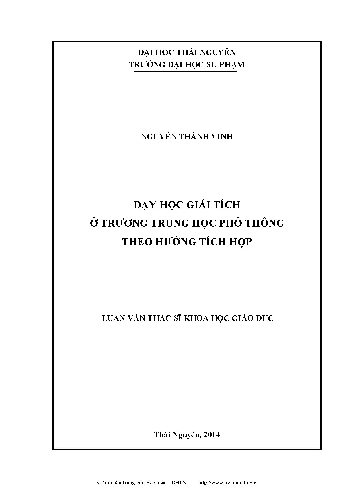 Dạy học giải tích ở trường trung học phổ thông theo hướng tí