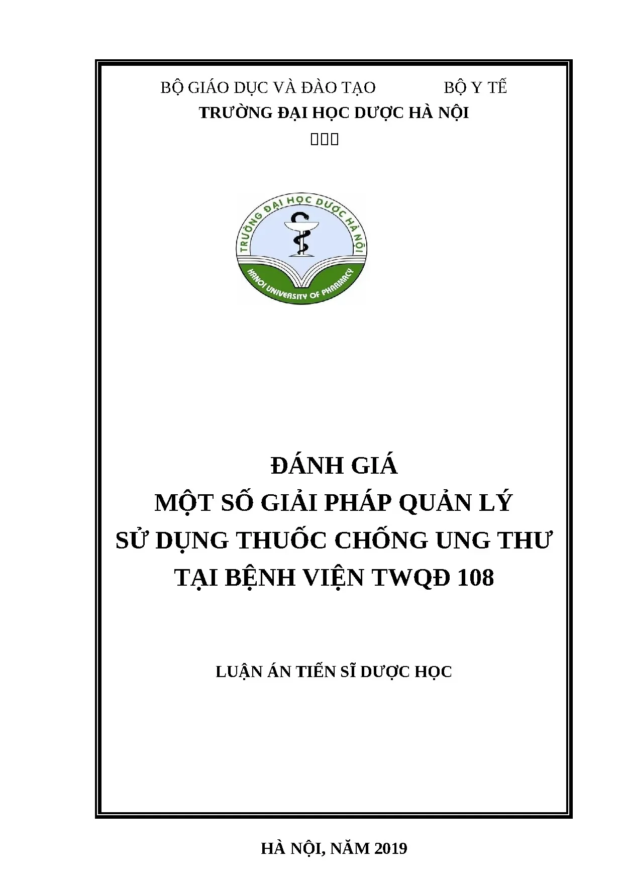 Quản lý thuốc chống ung thư tại BV TWQĐ 108