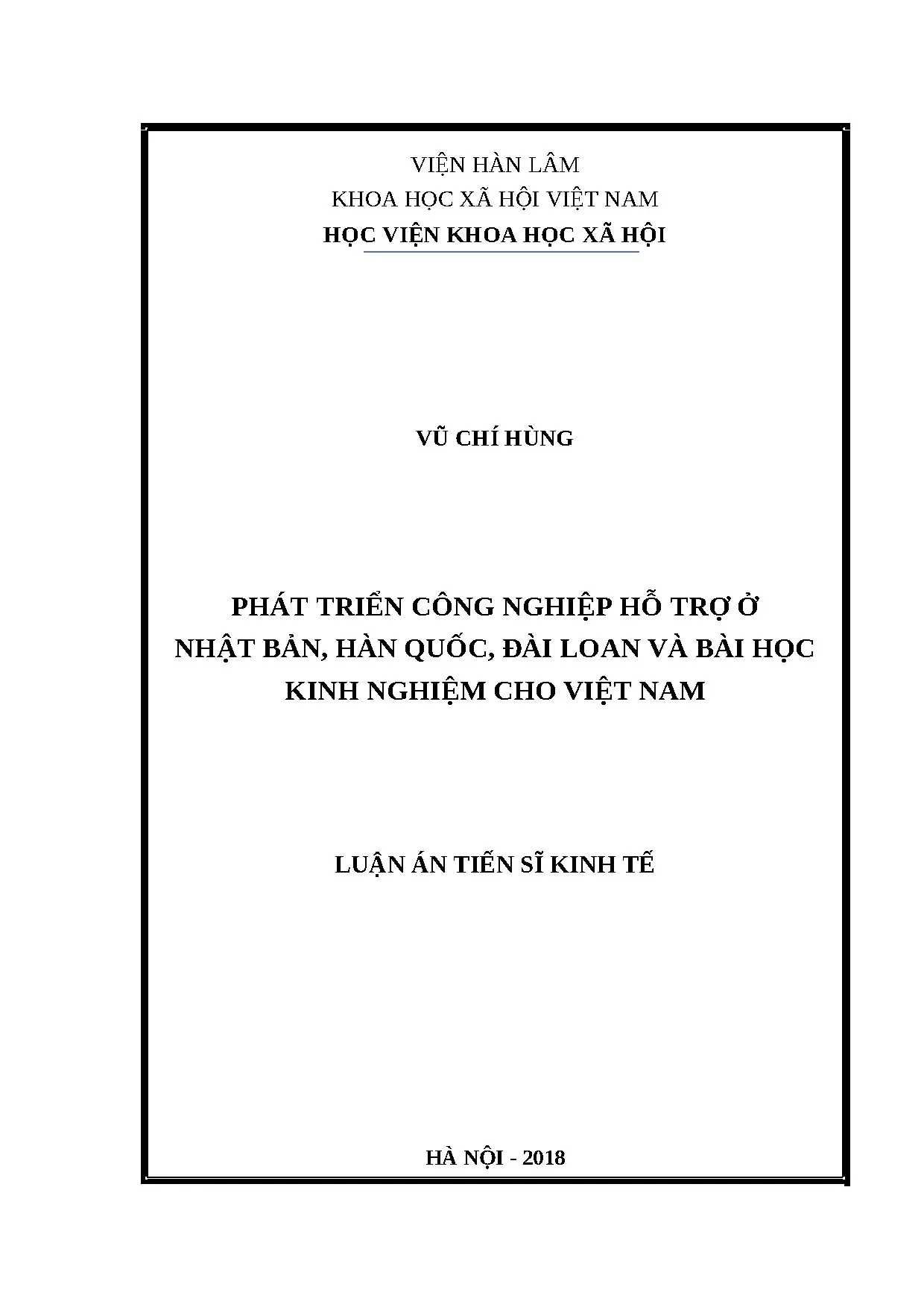 Phát triển Công nghiệp Hỗ trợ: Bài học Nhật Bản, Hàn Quốc, Đài Loan cho Việt Nam