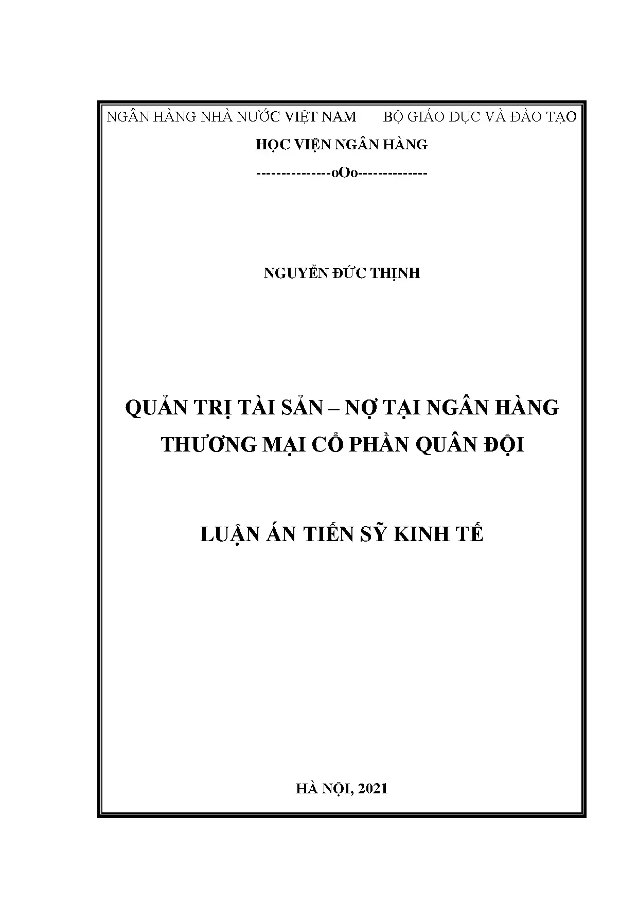 Quản trị tài sản nợ tại ngân hàng thương mại cổ phần quân độ