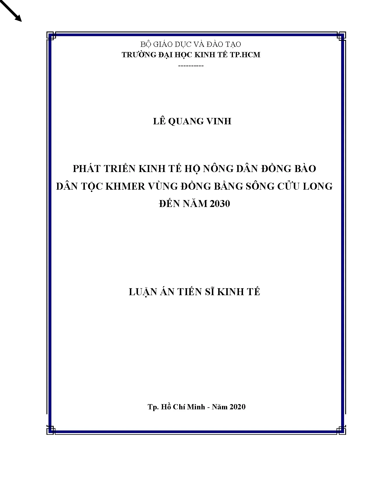 Luận án tiến sĩ phát triển kinh tế hộ nông dân đồng bào dân