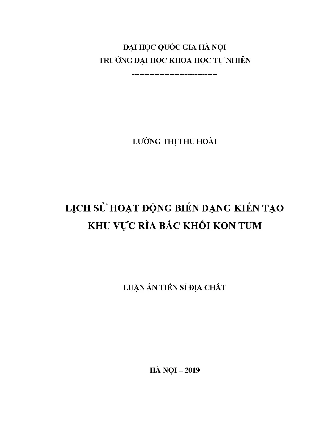 Luận án tiến sĩ lịch sử hoạt động biến dạng kiến tạo khu vực