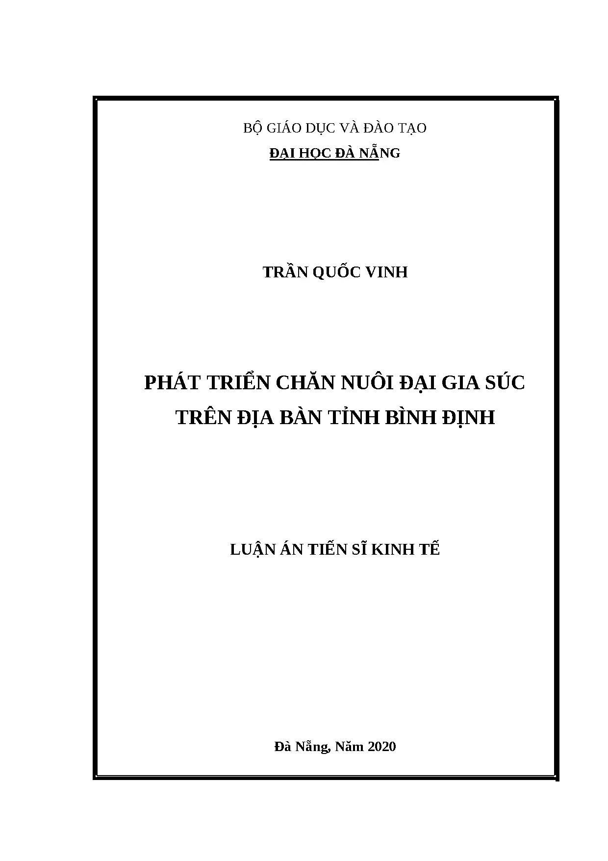 Luận án tiến sĩ kinh tế phát triển full phát triển chăn nuôi