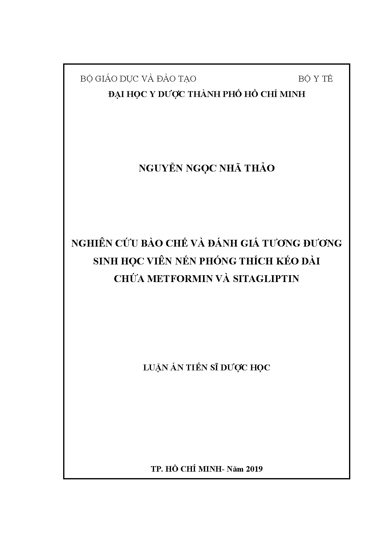Nghiên cứu bào chế và đánh giá tương đương sinh học viên nén