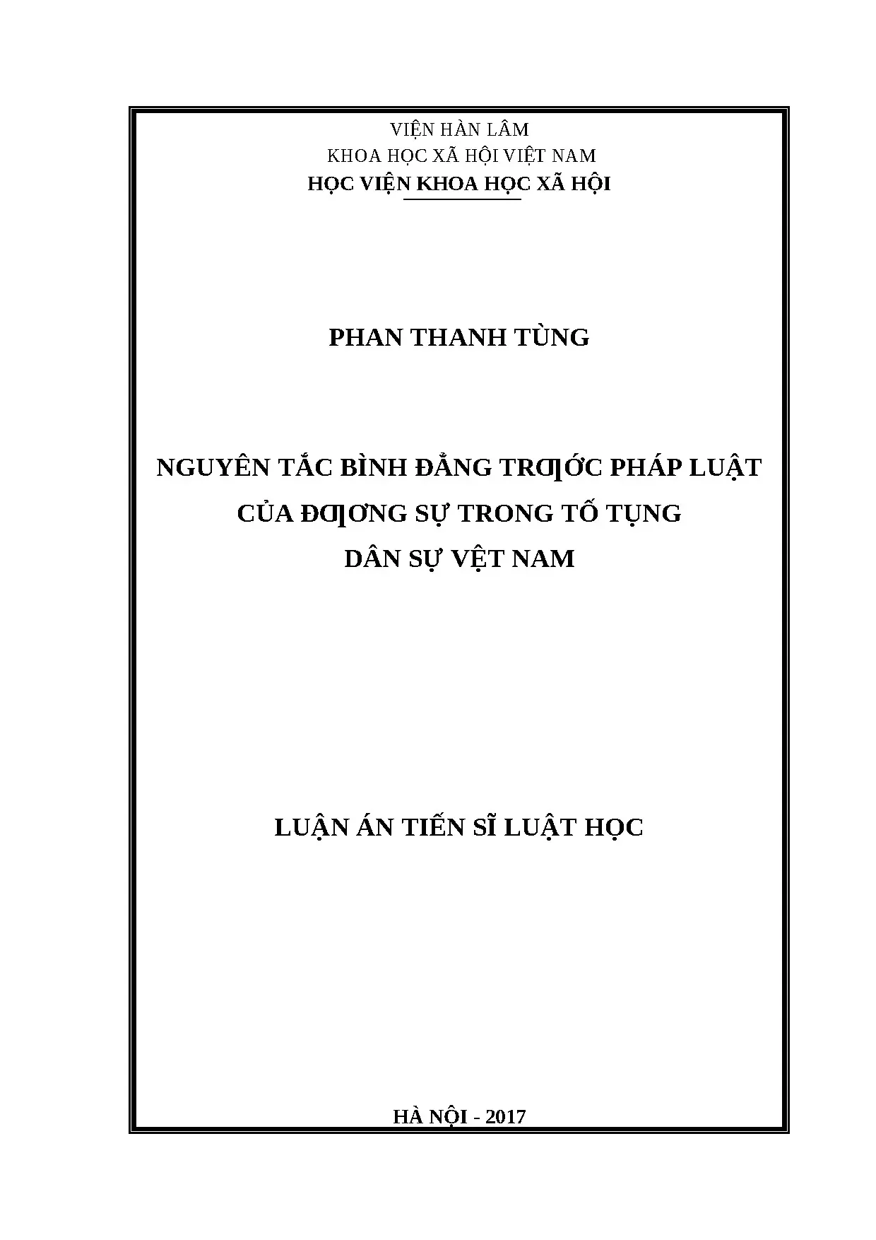 Nguyên tắc bình đẳng đương sự tố tụng dân sự Việt Nam