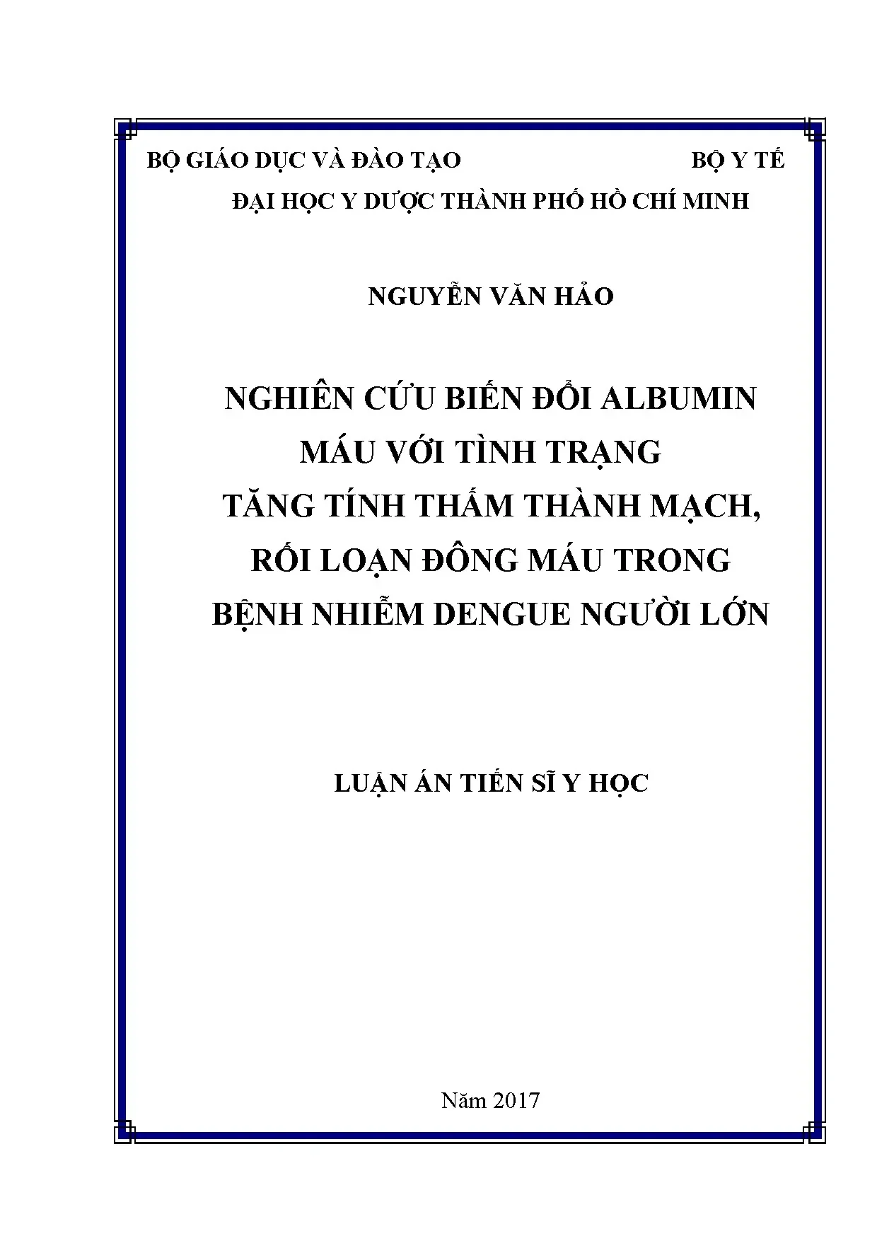 Luận án tiến sĩ y học nghiên cứu biến đổi albumin máu với tì